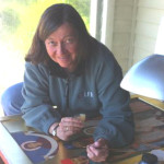 Heather MacKean works on an icon in the Oregon Writers Colony Colonyhouse